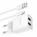 Зарядное устройство с кабелем Micro BOROFONE BA53A Powerway 2USB 2.1A белое