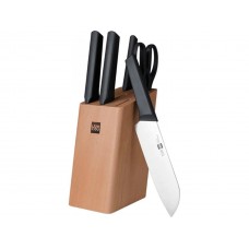 Набор ножей с деревянной подставкой Xiaomi Huo Hou 6 предметов JHHH6