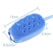 Мочалка массажная Bath Brush губка силиконовая синяя
