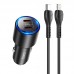 Адаптер автомобильный с кабелем HOCO NZ3 Type-C to Lightning Cable Clear way dual port car charger set 2Type-C