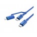 Кабель 2 в 1 Type-C - Type-C and Lightning Hoco U106  5A 100W PD 1.2m синий
