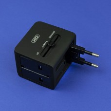 Переходник зарядное на все розетки мира Adapter XO WL-01 EU-US-UK