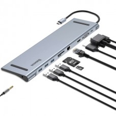 Многофункциональная USB-C док-станция Baseus 10-в-1 Type-C хаб адаптер CATSX-F0G