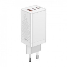 Сетевое зарядное устройство Baseus GaN3 Pro Fast Charger 2C+U на 65W (CCGP050102) блок белый