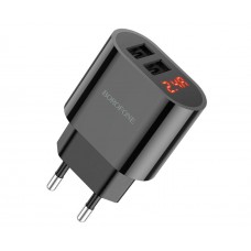 Зарядное устройство Borofone BA63A 2 USB с дисплеем