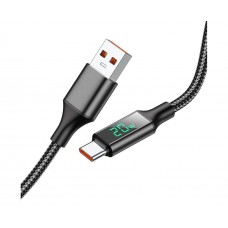 USB кабель Borofone BU32 с дисплеем Type-C 5A 1.2m черный