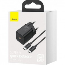 Комплект зарядный Baseus PD Charger 25W  + кабель USB-C - USB-C TZCCSUP-L01