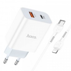 Зарядный комплект HOCO C97A 20W 1PD 1USB QC3.0 charger  + Type-C-to-iP Cable