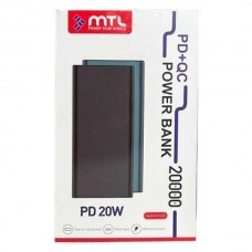 Внешний аккумулятор повербанк power bank MTL MT4220 20000mAh black