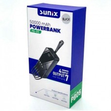 Внешний портативный аккумулятор Sunix PB-05 50000mAh 2.1A 5W 2xUSB / Type-C / MicroUSB