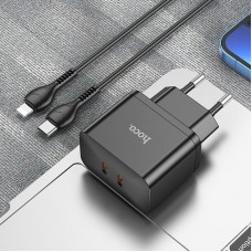 Зарядное устройство Hoco N29 Triumph 35W комплект с кабелем Type-C to Lightning черное