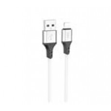 Кабель Hoco X86 Spear Silicone Lightning силиконовый гибкий 1 метр белый