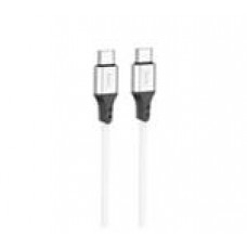 Кабель силиконовый Hoco X86 Spear Silicone Type-C to Type-C 60W (1m) белый