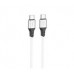 Кабель силиконовый Hoco X86 Spear Silicone Type-C to Type-C 60W (1m) белый