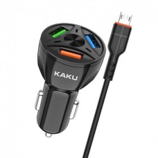 Автомобильное зарядное устройство в прикуриватель KAKU KSC-493 QC3.0 3USB 20Вт с кабелем MicroUSB