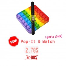 Комплект POP IT Квадрат+Детские Кварцевые Часы