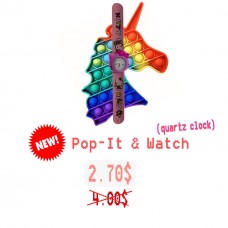 Комплект POP IT Единорог+Детские Кварцевые Часы
