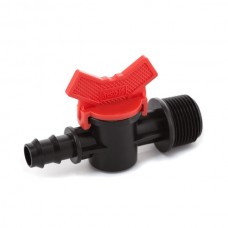 Кран шаровый Presto-PS с наружной резьбой 3/4 дюйма для трубки 16 мм (TV-013416) упаковка 100 штук