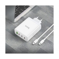 Зарядное устройство Hoco N31 4 порта 100W кабель белое