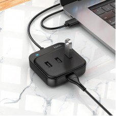 Разветвитель юсб адаптер HOCO HB31 Easy 4-in-1 converter USB to USB3.0+USB2.0*3 120 см