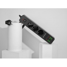 Сетевой фильтр Proove Power Socket P-03 (3 розетки + 4 USB + 2 Type-C)