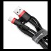 Кабель Baseus Cafule USB - Lightning 0.5m CALKLF-A19 черно красный