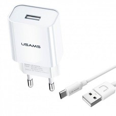 Зарядный набор USAMS T21 (блок T18 + Uturn Micro cable) белый