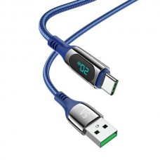 Кабель с экраном HOCO S51 USB - Type-C 1.2м нейлоновый синий 6931474749246