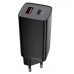 Сетевое зарядное устройство Baseus GaN Lite 65W 1USB + Type-C (CCGAN2L-B01) черное