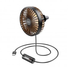 Вентилятор в авто Hoco ZP2 Wind wire control car fan с прдсветкой