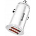 Автомобильный зарядный адаптер BASEUS Circular Plastic 2 USB A+A CCALL-YD02 белый