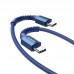Кабель HOCO X71 Type-C to Type-C Especial 60W усиленная оплетка синий