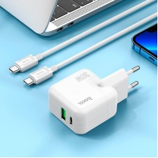 Зарядное устройство Hoco C111A 2 порта USB A + C 30W с кабелем type-C
