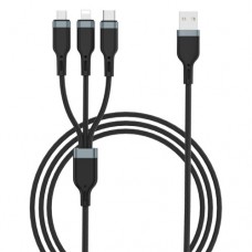 USB кабель WiWU Platinum PT05 3in1 cable (Lightning, Micro, Type-C) 1,2 Black