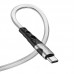 Кабель Hoco U105 USB - USB-C серебристый 120 см усиленная оплетка серый