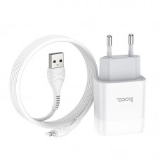 Зарядное устройство - набор с кабелем для iPhone (Lightning) - Hoco Glorious C73A 2USB