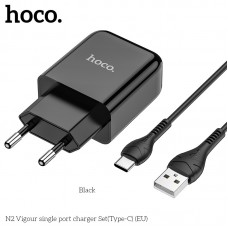 Адаптер сетевой HOCO Type-C cable Vigour N2 комплект с кабелем черный