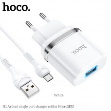Зарядное устройство HOCO Micro USB cable Ardent charger set N1 1 юсб выход комплект белый