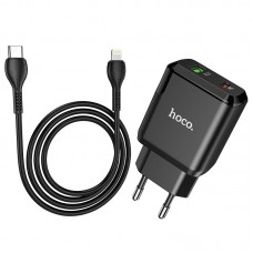 Набор комплект зарядный HOCO N5 Type-C to Lightning кабель 20W 6931474738912 черный