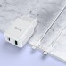 Адаптер сетевой HOCO Type-C to Lightning Cable Favor dual port N5 1USB и 1Type-C белый