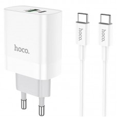 Адаптер сетевой HOCO Type-C to Type-C cable Rapido charger set C80A |1USB/1Type-C, QC/PD, 20W, 3A|
