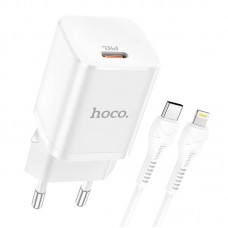 Зарядное устройство и кабель HOCO N19 25W Type-C to Lightning Rigorous charger set белый