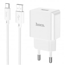 Блок питания сетевой HOCO C106A Leisure +Type-C single port charger 1USB 10.5W белый