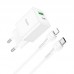 Адаптер сетевой HOCO Type-C to Lightning Cable Founder charger set N28 набор Белый