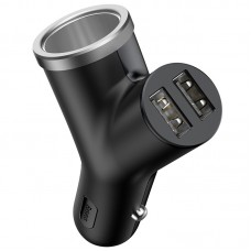 Адаптер автомобильный BASEUS dual USB+cigarette lighter extended car charger |2USB, 3.4A, 40W (CCALL-YX01)