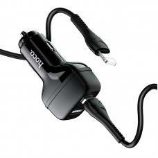 Комплект автомобильный HOCO Lightning Cable Leader Z36 2USB набор с кабелем черный
