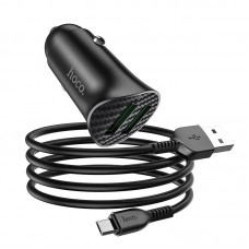 Адаптер автомобильный HOCO Micro USB cable Farsighted Z39 комплект черный