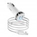 Адаптер автомобильный HOCO Micro USB Cable Superior dual port car charger set Z40 комплект белый