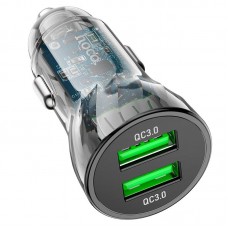 Зарядное автомобильный адаптер HOCO Z47 Transparent Discovery Edition 2USB черно прозрачный