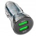 Зарядное автомобильный адаптер HOCO Z47 Transparent Discovery Edition 2USB черно прозрачный